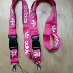 2 Best Brand Sport Key Holder Adidas One Size Pink Lanyard & Vaccine Card Cover